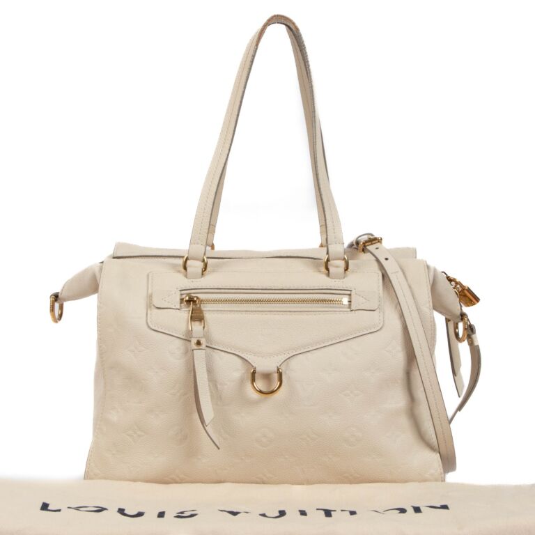 Louis Vuitton Cream Monogram Empreinte Lumineuse PM Tote Bag ○ Labellov ○  Buy and Sell Authentic Luxury