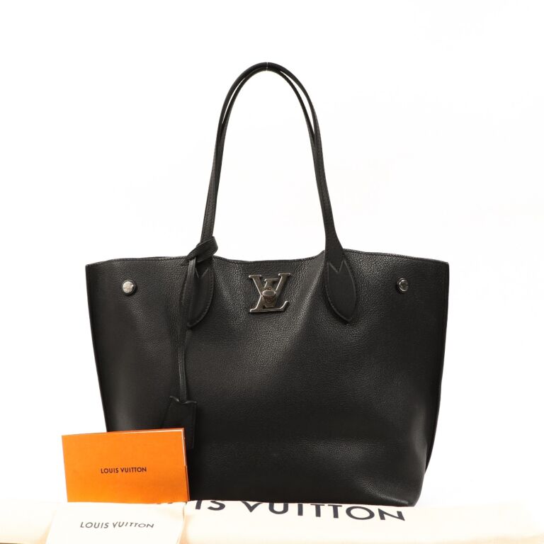 Louis Vuitton Lockme Ever MM Black in Calfskin Leather with Silver-tone - US