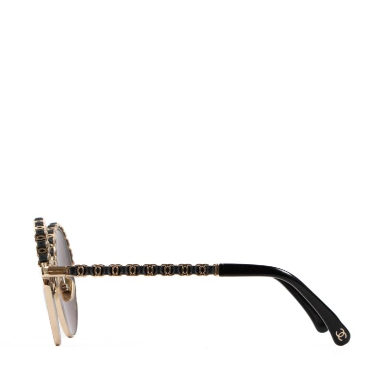 Chanel outlet leather sunglasses