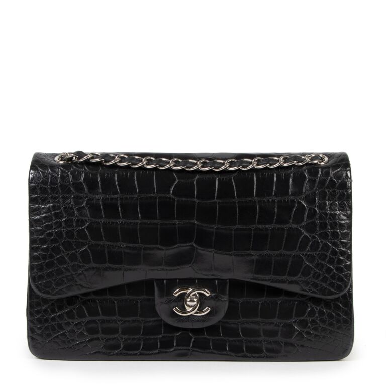 Chanel Alligator Jumbo Double Flap Black Labellov Buy and Sell Authentic Luxury