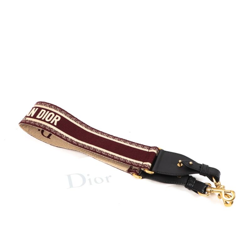 Christian Dior Black Amaranth Embroidered Bag Strap Labellov