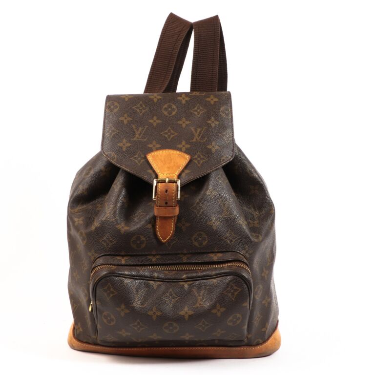 Montsouris vintage leather backpack Louis Vuitton Brown in Leather