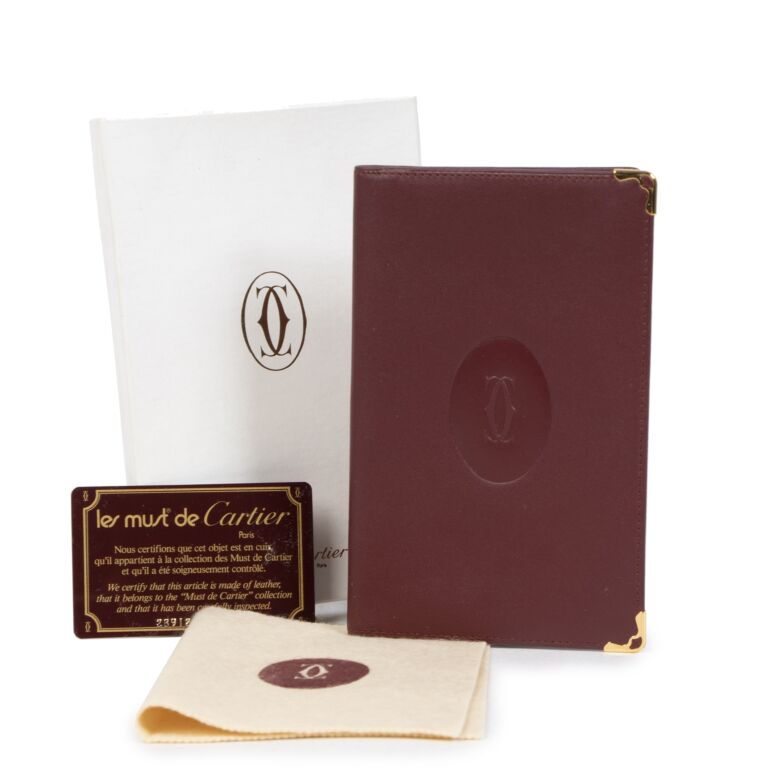 Cartier Burgundy Leather Passport Holder Labellov Buy and
