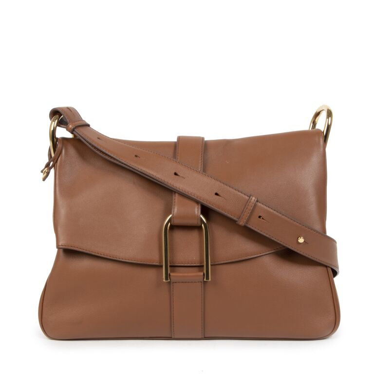 DELVAUX Givry Shoulder Bag Beige Leather