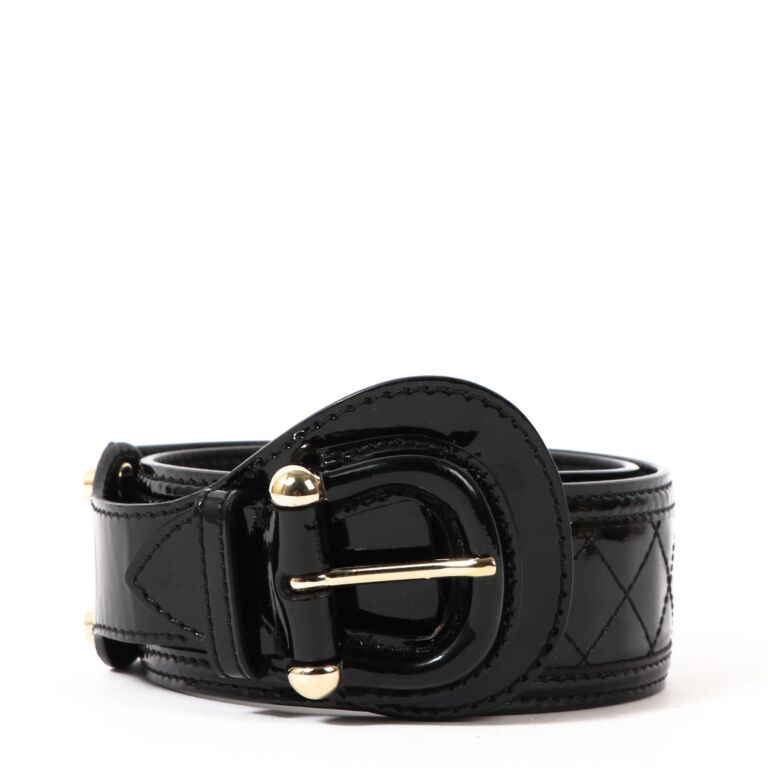 Burberry Black Patent Leather Belt Size 80 Labellov Buy and Sell Authentic Luxury
