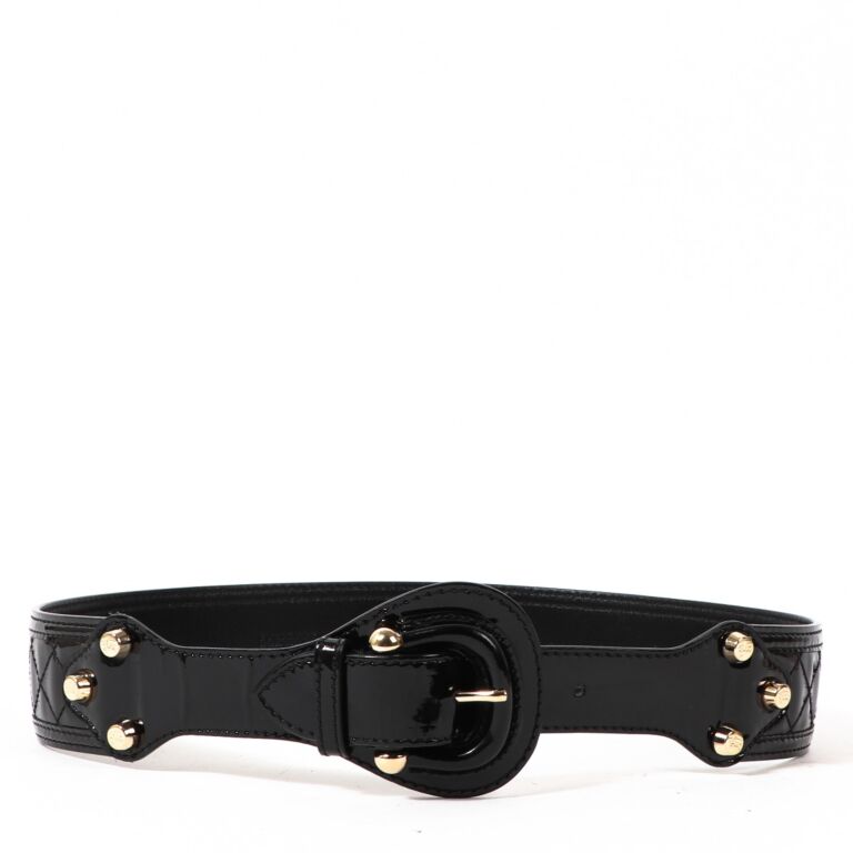 Burberry Black Patent Leather Belt Size 80 Labellov Buy