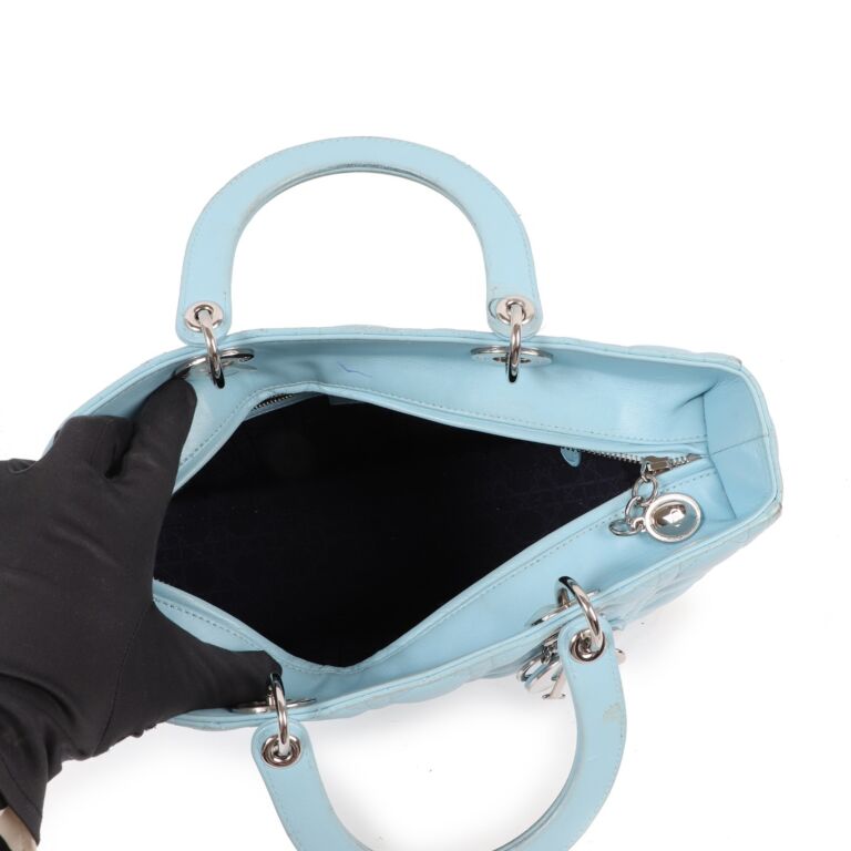 Dior baby Blue Lady Dior Handbag at 1stDibs