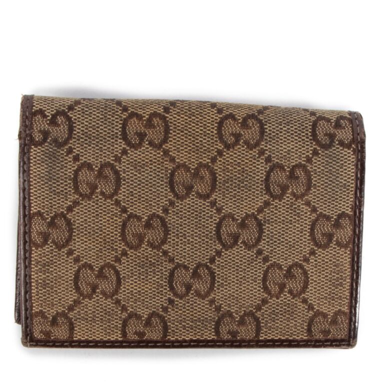 Gucci canvas online card holder