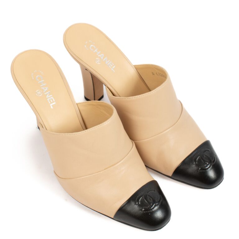 新発売 - Heels Mule Leather Two-Tone Chanel size Labellov ○ 37 靴
