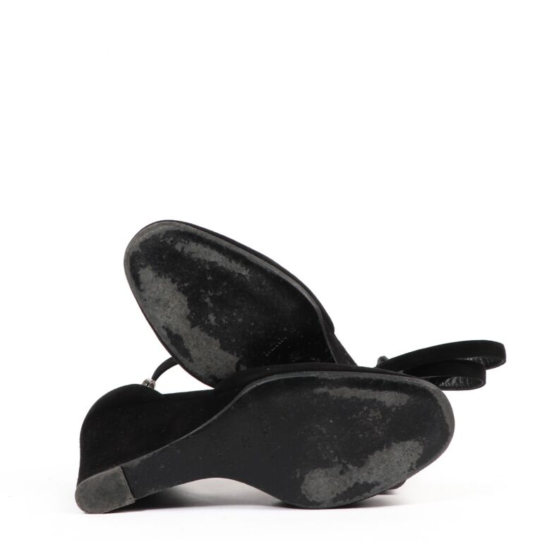 HERMES ブラック スエード ミュール　38 HERMES - 美品 エルメス HERMES サンダル Go mule ゴー ミュール