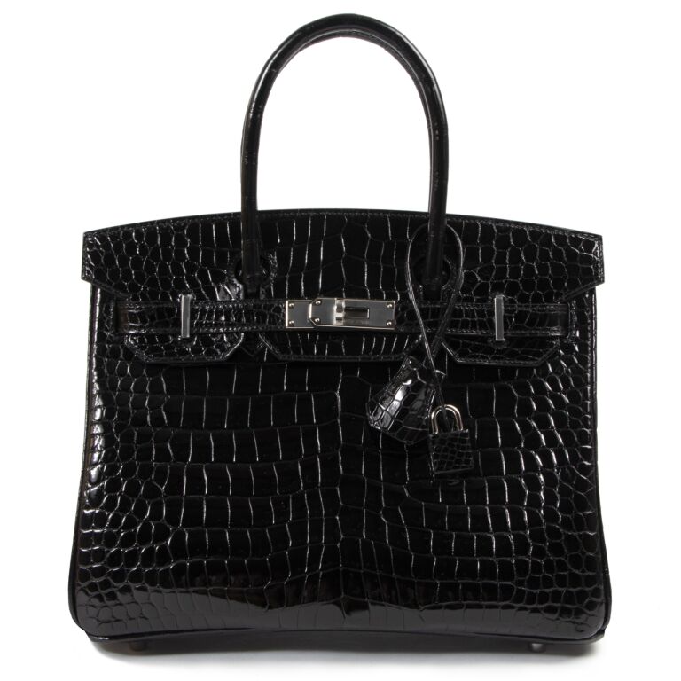 Herm s Birkin 30cm black Crocodile Porosus PHW Labellov Buy