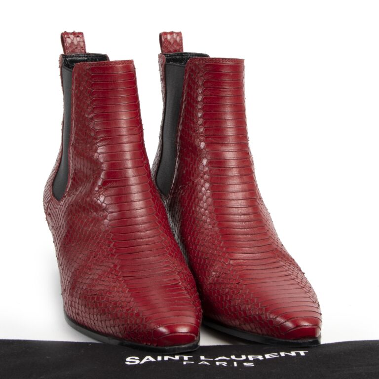Saint laurent python boots 2025
