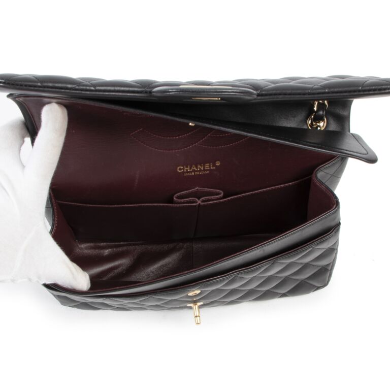 Chanel Jumbo Classic Flap Bag Black Lambskin GHW ○ Labellov