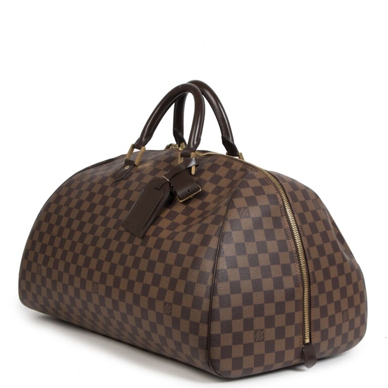 LOUIS VUITTON Ribera GM Damier Ebene Satchel Bag Brown