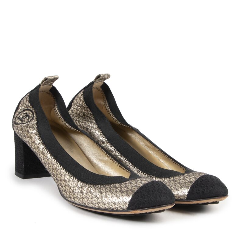 Chanel Two Tone Elasticated Pumps size 39.5 Labellov Buy