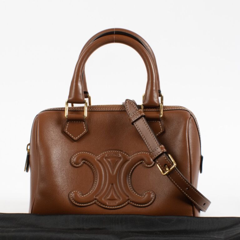 Celine Tan Smooth Calfskin Small Boston Bag ○ Labellov