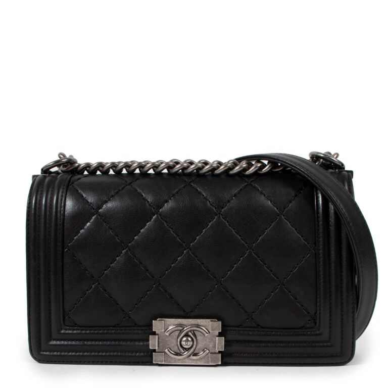 Chanel Black Double Stitch Boy Chanel Bag Labellov Buy and Sell Authentic Luxury