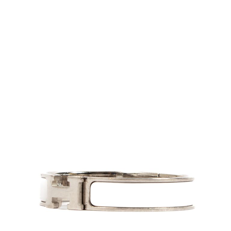 Hermes bracelet white and silver top