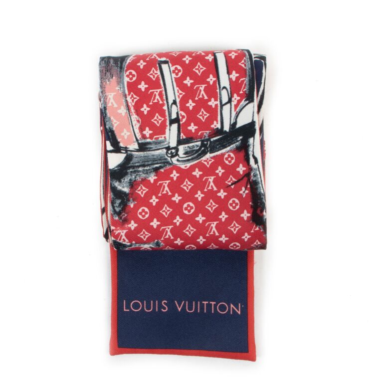 $250 Louis Vuitton Monogram Canvas Silk Bandeau Twilly Scarf