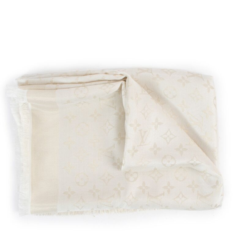 Louis vuitton white hot sale scarf