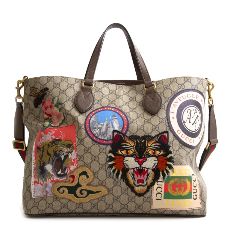 Gucci Courrier Soft GG Supreme Tote Shopper Bag Labellov Buy and Sell Authentic Luxury