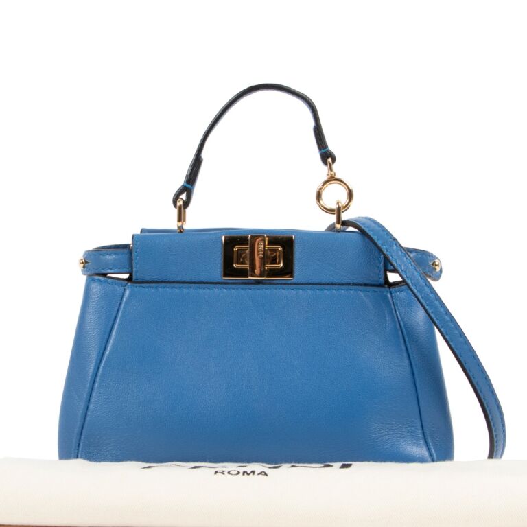 Fendi Blue Micro Peekaboo Bag ○ Labellov ○ Buy and Sell Authentic Luxury