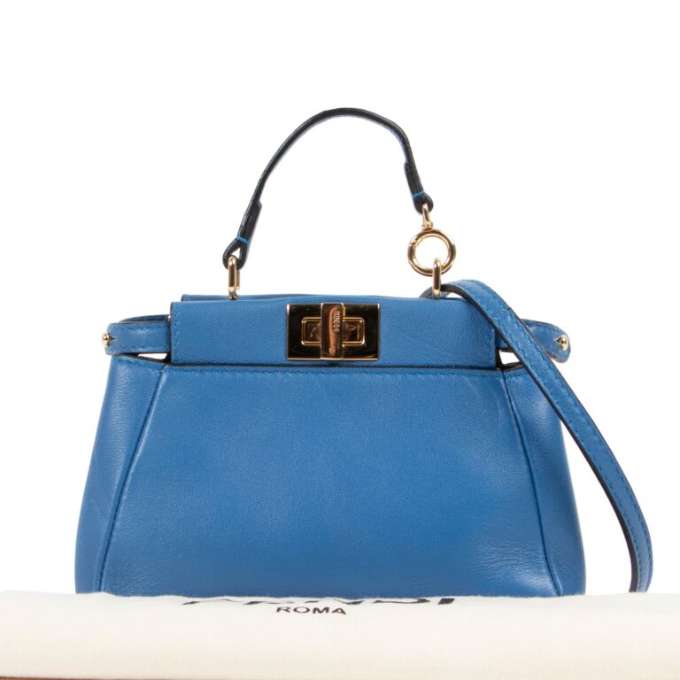 Fendi Blue Micro Peekaboo Bag Labellov Buy and Sell Authentic Luxury