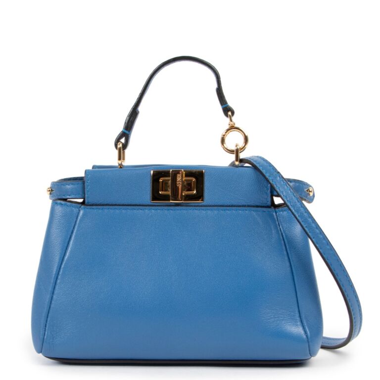 Fendi Blue Micro Peekaboo Bag Labellov Buy and Sell Authentic Luxury