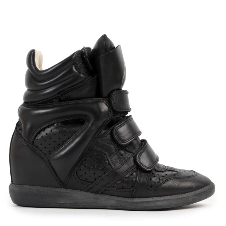 Isabel Marant Beckett Black Leather Sneakers Size 37 Labellov