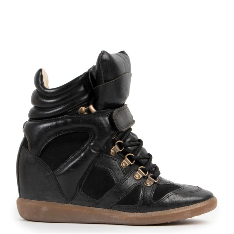 in tegenstelling tot Boomgaard Immuniseren Isabel Marant Black Beckett Leather Trainers - Size 37 ○ Labellov ○ Buy and  Sell Authentic Luxury