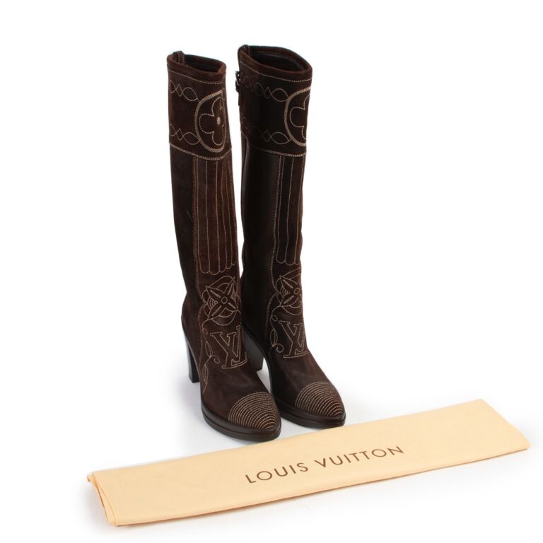 Louis Vuitton Suede Combat Boots - Brown Boots, Shoes - LOU806608