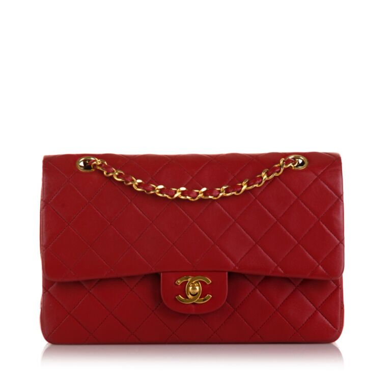 Mini flap bag, Lambskin, red — Fashion