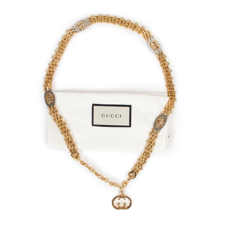 Gucci gold chain belt top