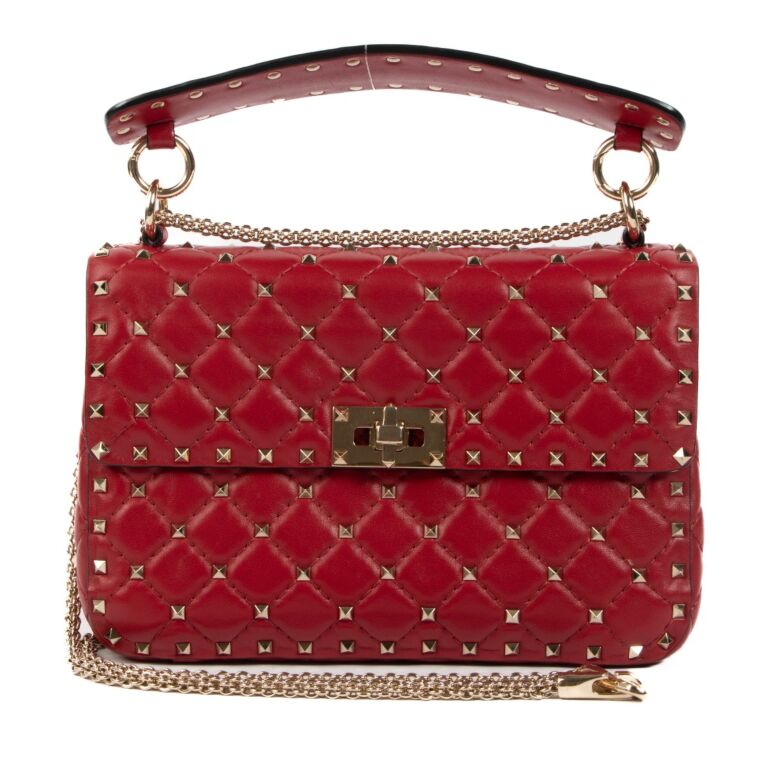 Valentino red spike bag outlet