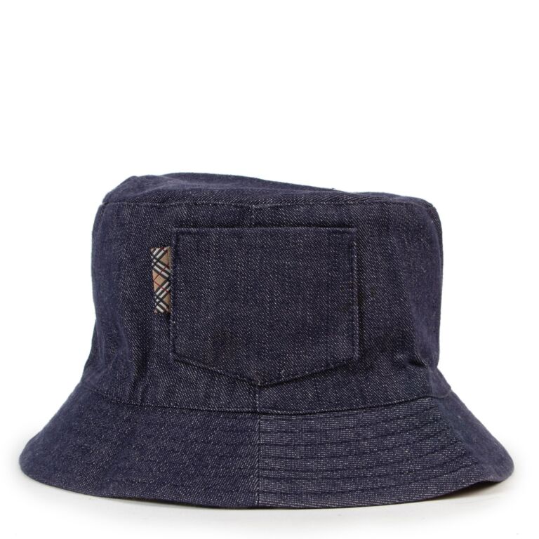 BURBERRY デニム バケットハット Check Denim Bucket Hat in Indigo - Men | Burberry® Official