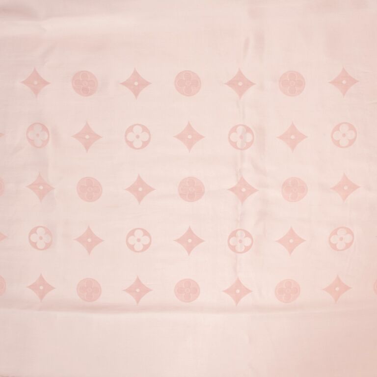 Louis Vuitton Kimi Monogram Logo Silk Square Neck Floral Scarf Pink Purple