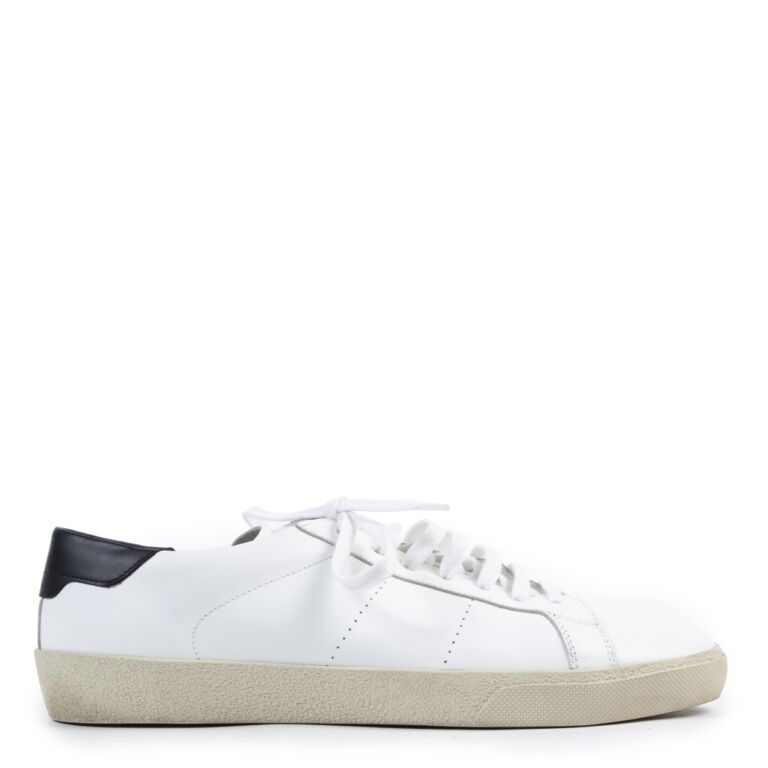 Saint Laurent White Signature Court Sneakers Size 42 Labellov