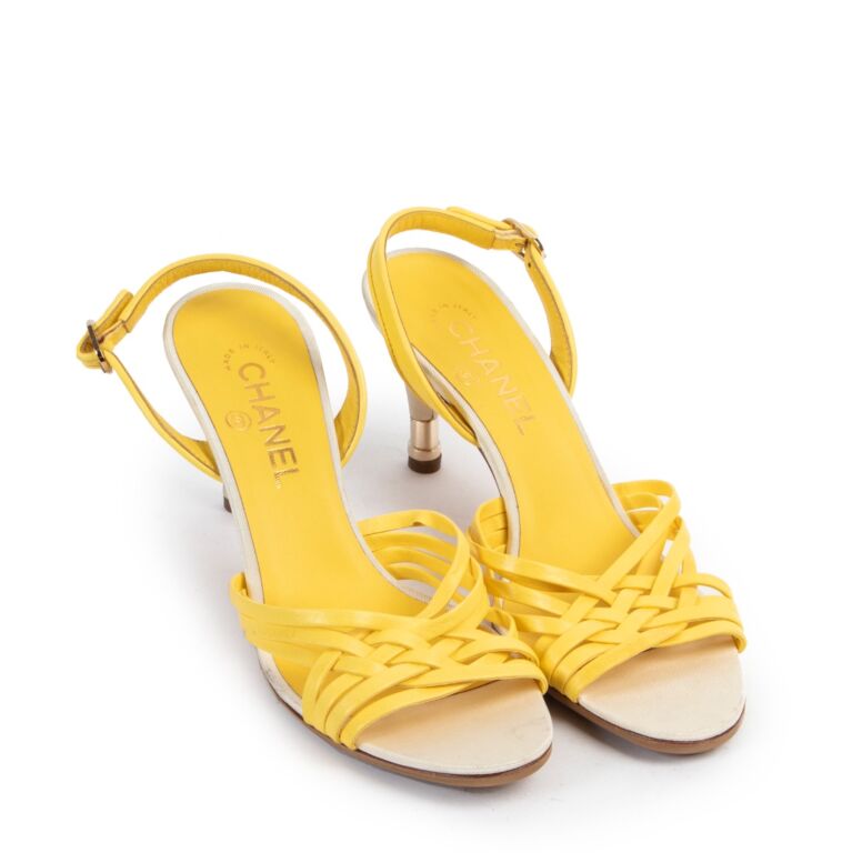 Chanel yellow sandals store