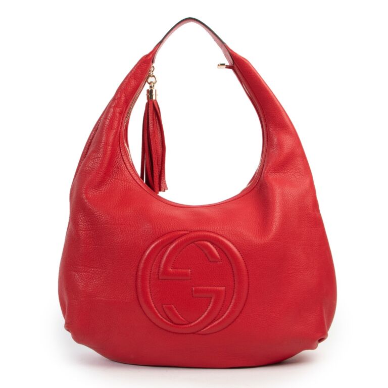 Gucci Red Soho Hobo Large Leather Shoulder Bag Labellov Buy