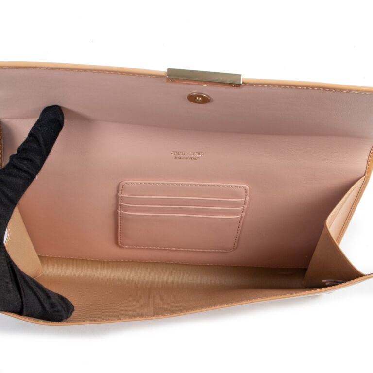 Nude patent clutch bag sales