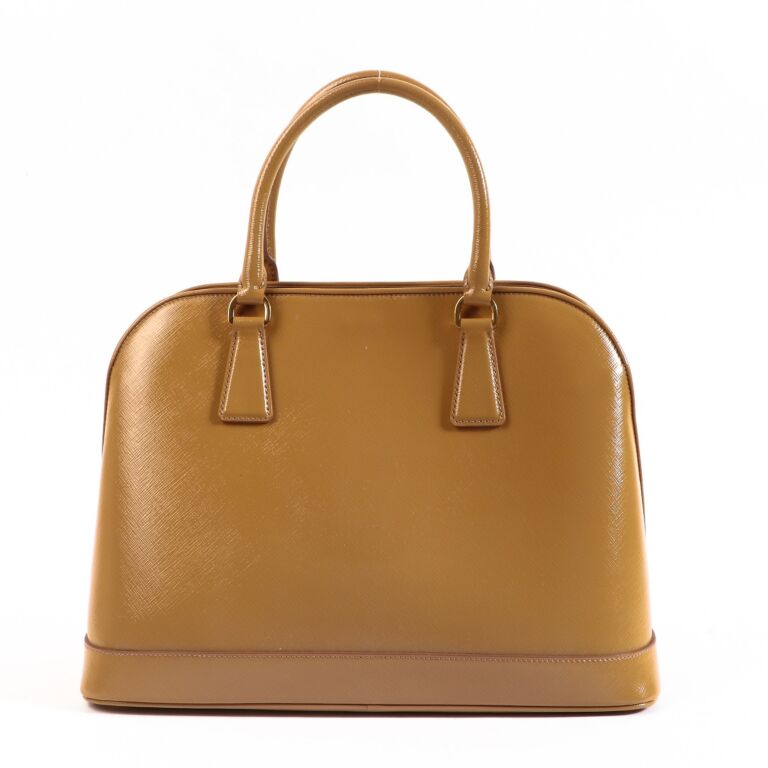 Prada Camel Saffiano Open Promenade Top Handle Labellov Buy