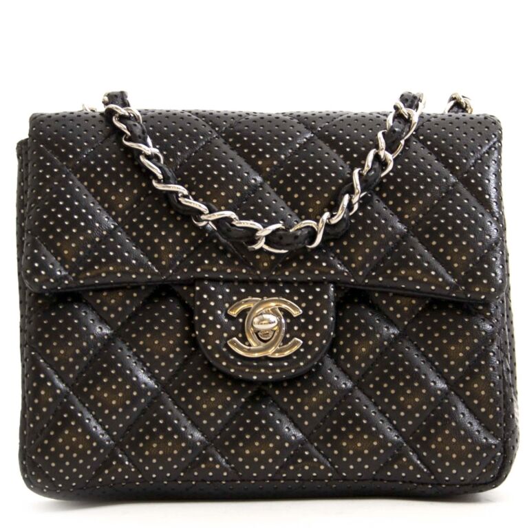 Chanel Mini Square Perforated Quilted Bag Labellov Buy and Sell Authentic Luxury