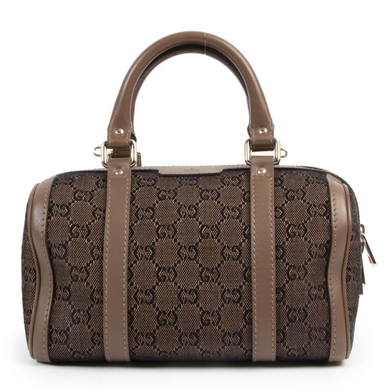 Gucci Brown Small Boston Bag Labellov Buy and Sell Authentic