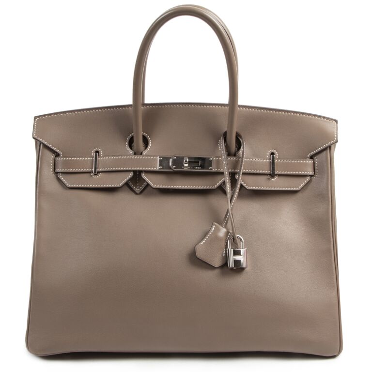Herm s Birkin 35 Etoupe Swift PHW Labellov Buy and Sell
