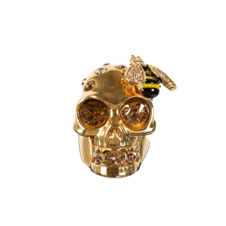 Alexander McQueen Gold Ring Bracelet Set Labellov Buy and Sell Authentic Luxury