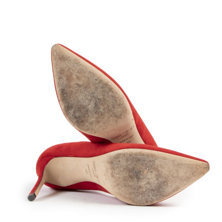Jimmy Choo Red Suede Romy Pumps size 40 Labellov Buy and