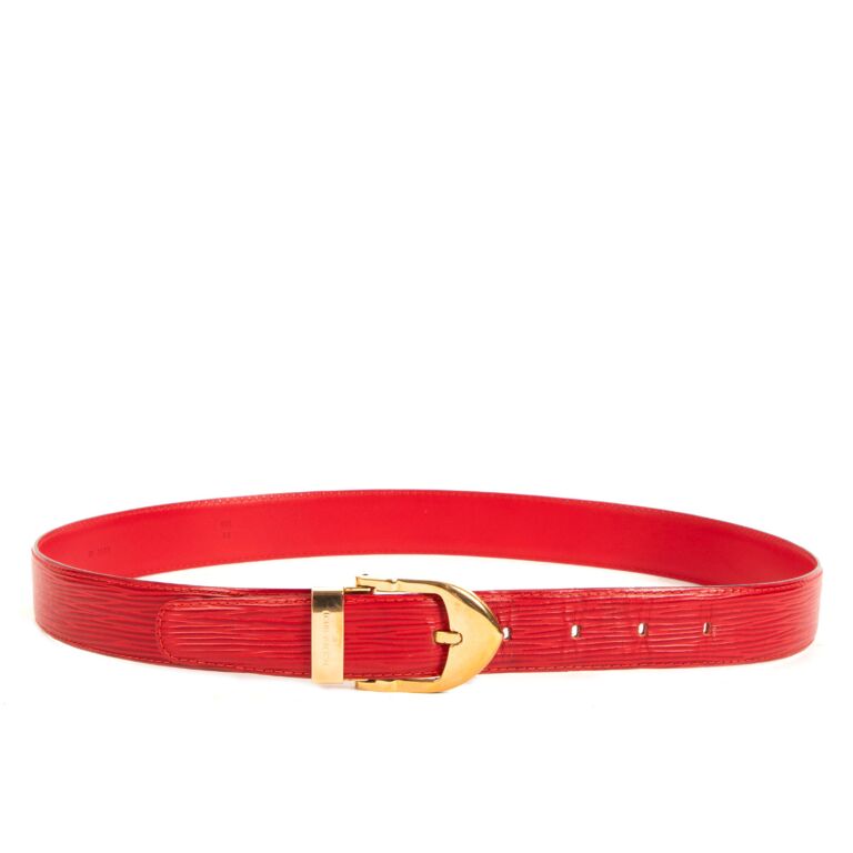 Louis Vuitton Ceinture Classic Vintage Red Epi Leather Belt Size 110 Labellov Buy and Sell Authentic Luxury