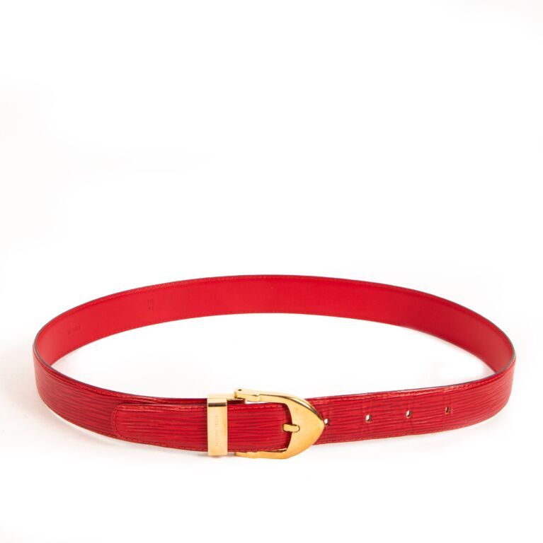 Louis Vuitton Ceinture Classic Vintage Red Epi Leather Belt
