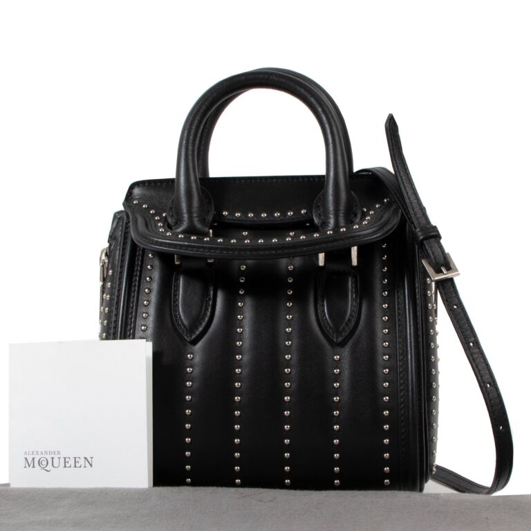 Alexander McQueen Black Studded Mini Heroine Bag Labellov