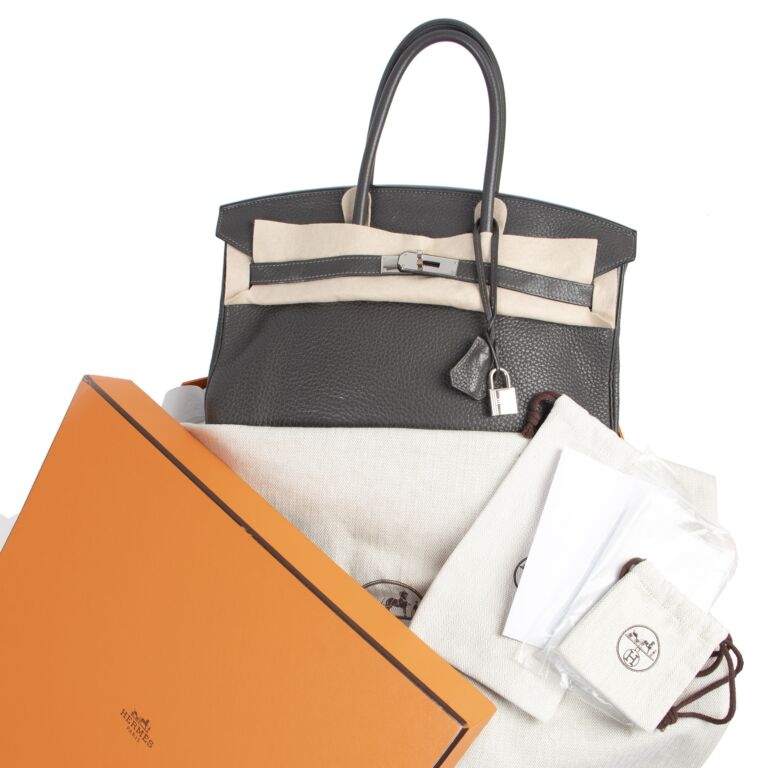 Herm s Birkin 35 Graphite Taurillon Clemence PHW Labellov